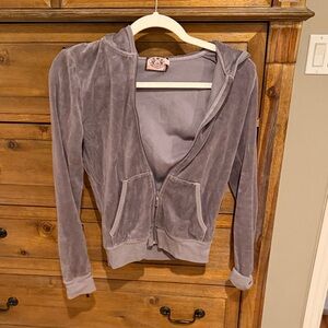 Juicy Couture Charcoal Velvet Hoodie
